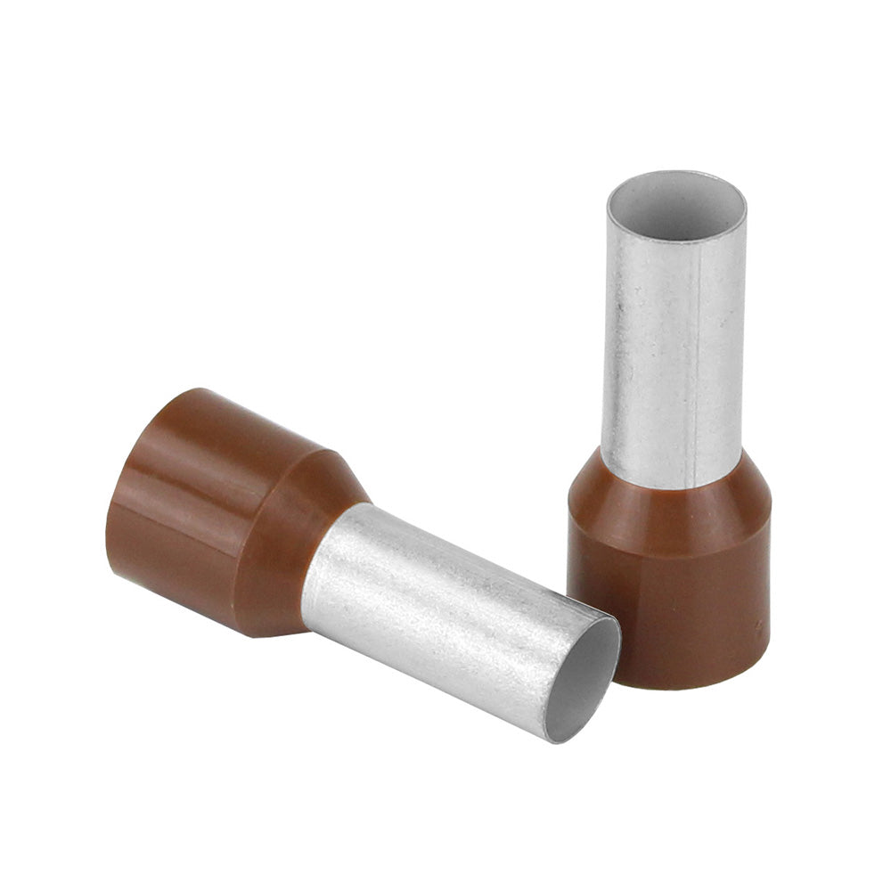 Pacer Brown 4 AWG Wire Ferrule  16mm Length  10 Pack TFRL416MM10