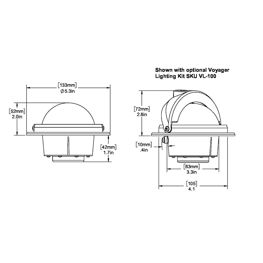 Ritchie RU90 Voyager Compass  Flush Mount  Black RU90