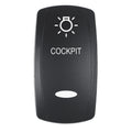 Pacer Actuator  COCKPIT fV Series Contura Switches  Black  Laser Etched TopBottom Light EV2LECKPT