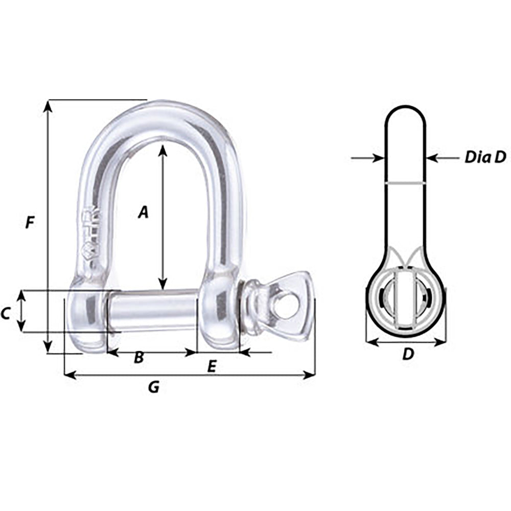 Wichard HR D Shackle  14mm Diameter 11207W
